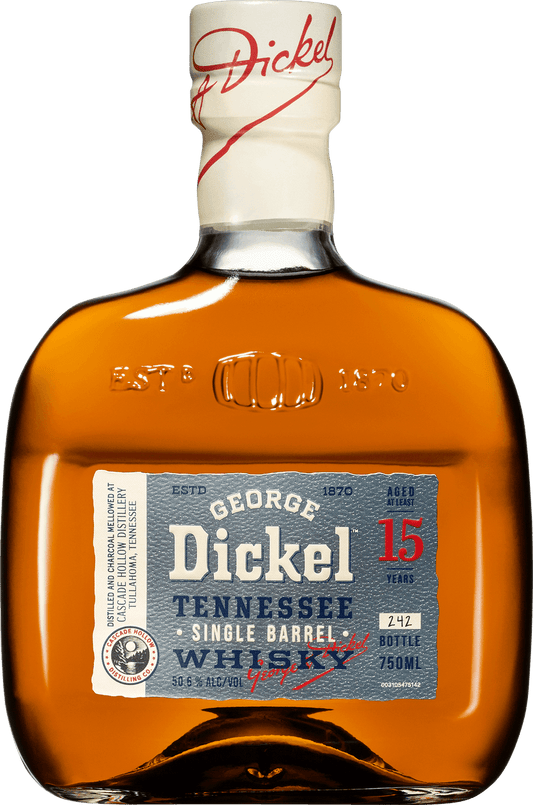 George Dickel Single Barrel 15 Year Tennessee Whiskey 750ml Bottle available at Sip N Burn Liquors, premium whiskey for connoisseurs.