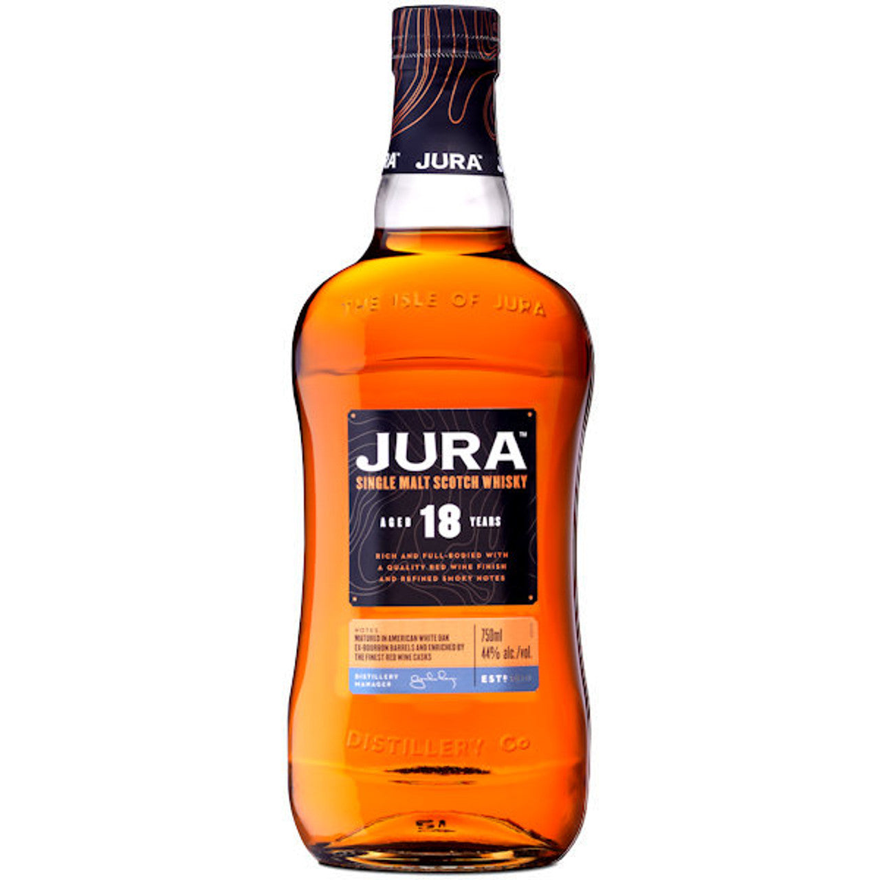 Jura 18 Year Single Malt Scotch Whisky from Sip N Burn Liquors - premium aged whisky with rich flavors and smooth finish.