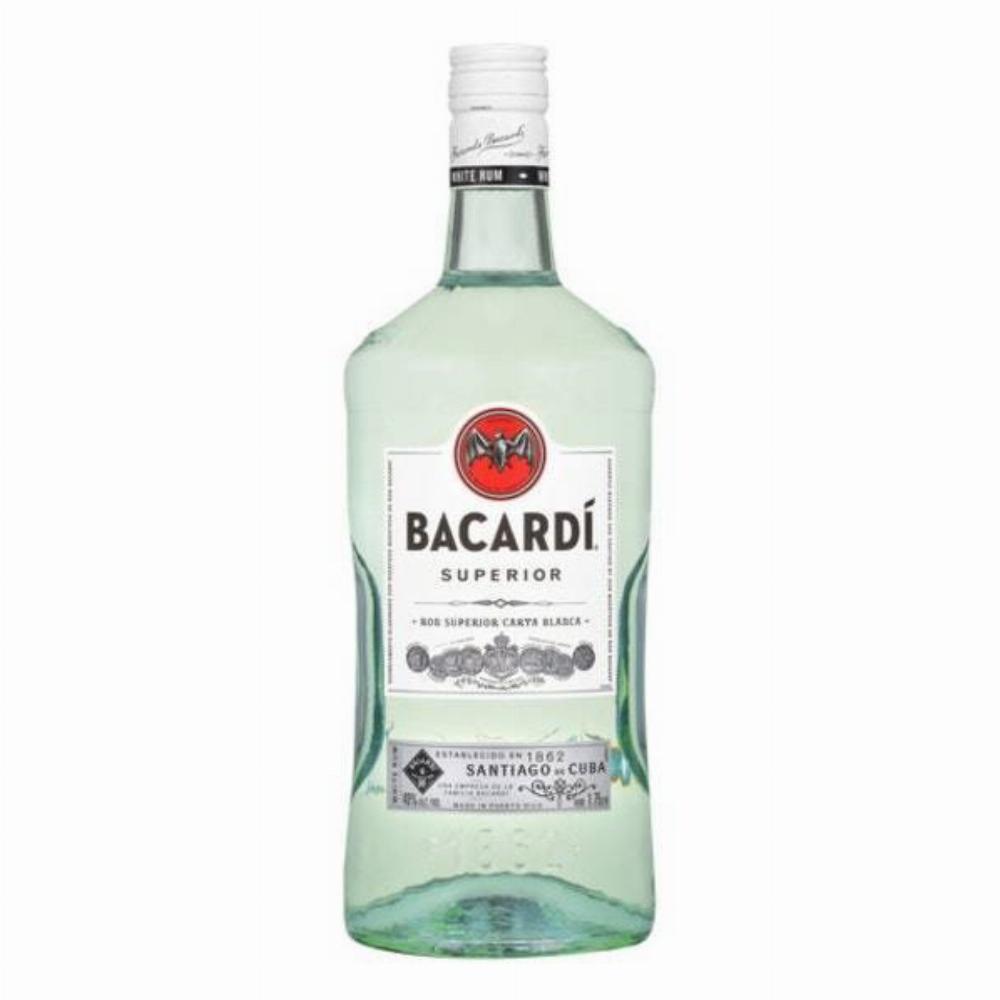 Bacardi Silver Superior Light Rum 1.75L bottle available at Sip N Burn Liquors, perfect for cocktails and mixed drinks.