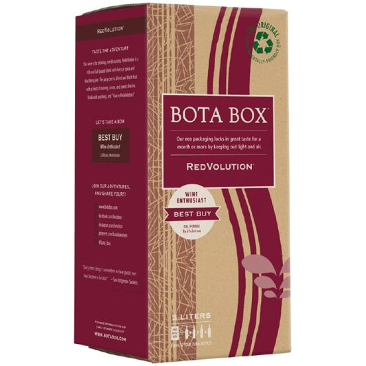 Bota Box Redvolution Red Box 3L - Premium red wine in a convenient 3L box from Sip N Burn Liquors, perfect for gatherings and parties.