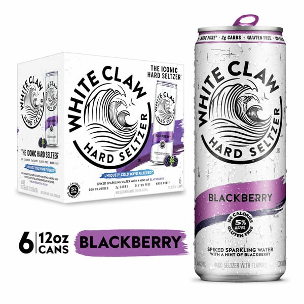 White Claw Hard Seltzer Blackberry 12oz at Sip N Burn Liquors - Refreshing fruity flavor with a hint of blackberry, perfect for any occasion.