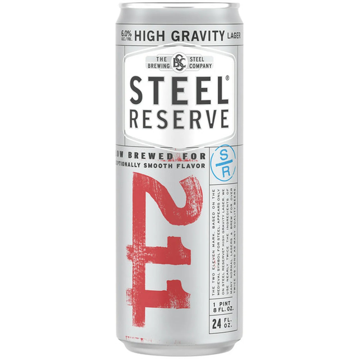 Steel Reserve High Gravity Lager Beer 24.0 Fl Oz available at Sip N Burn Liquors, strong and bold flavor for beer enthusiasts.