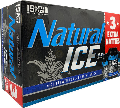 Nat Ice 15pk - Refreshing 15-pack of Natural Ice beer available at Sip N Burn Liquors, perfect for parties and gatherings.