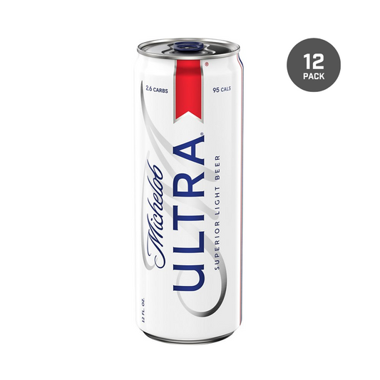 Michelob Ultra beer bottle showcased at Sip N Burn Liquors, featuring a refreshing low-calorie lager with a crisp taste perfect for any occasion.