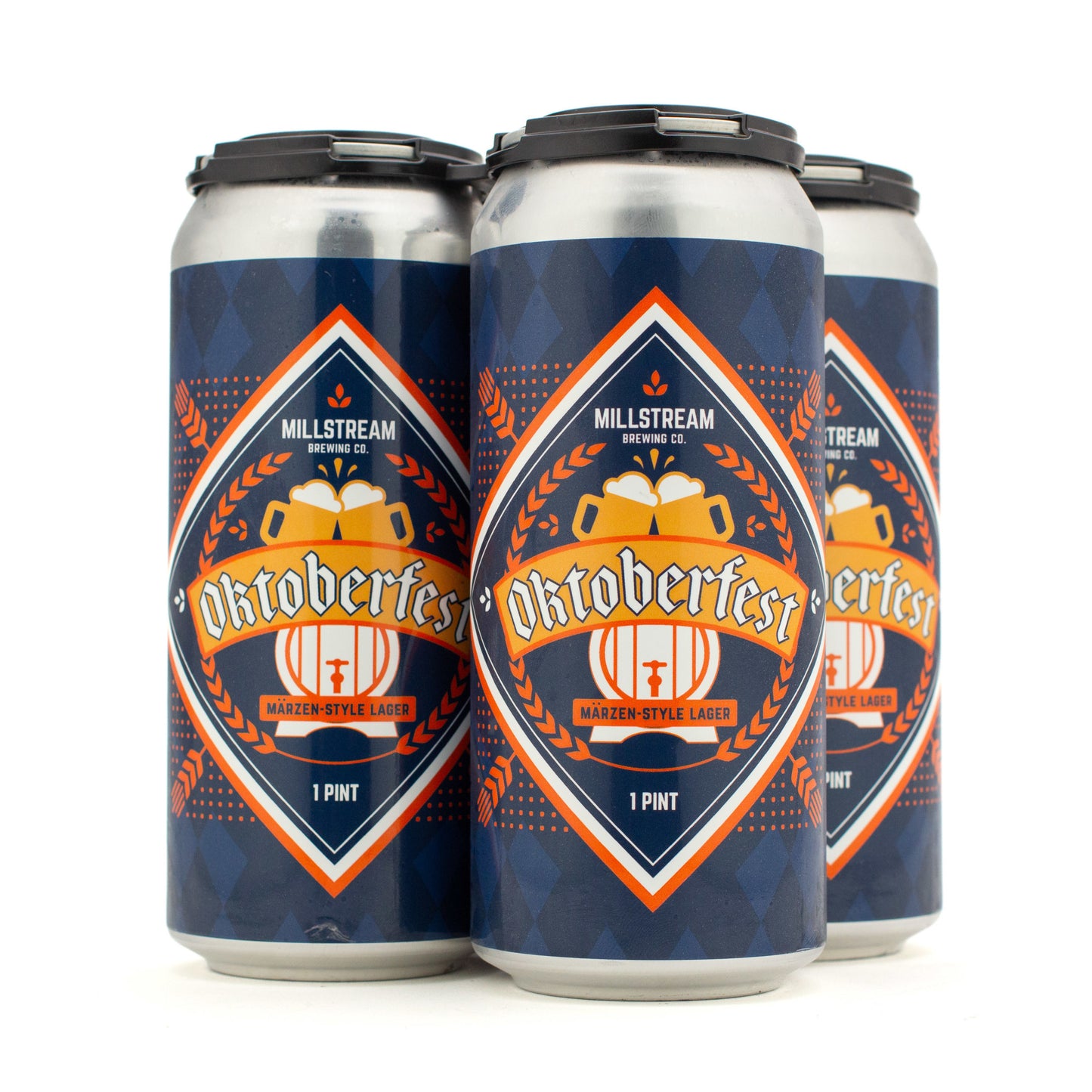 Millstream Oktoberfest 6-pack available at Sip N Burn Liquors, perfect for celebrating fall with rich, malty flavors and vibrant autumnal branding.