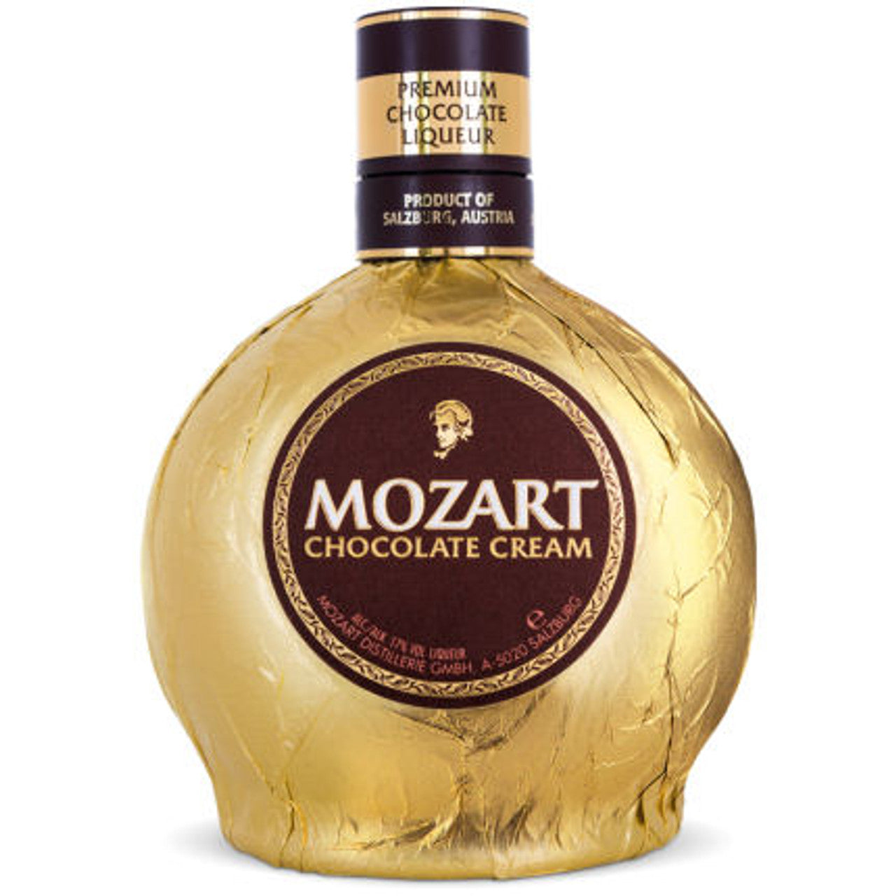 Mozart Chocolate Cream Liqueur 750ml available at Sip N Burn Liquors, rich chocolate flavor, premium cream liqueur.