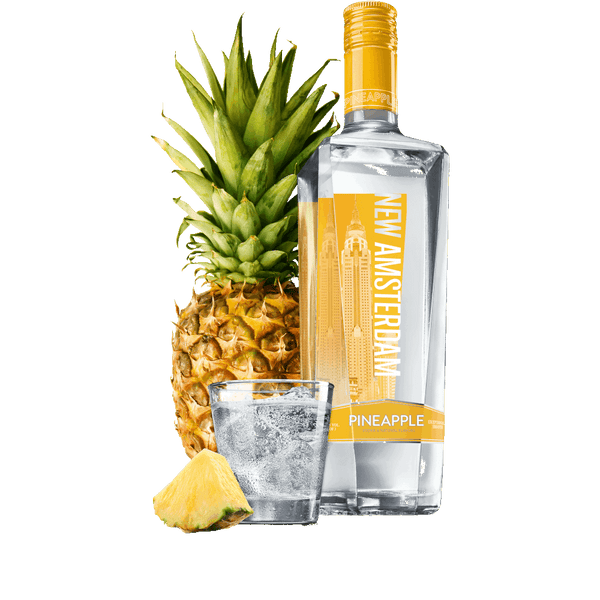 New Amsterdam Pineapple 750ml bottle available at Sip N Burn Liquors, perfect for tropical cocktails and refreshing drinks.