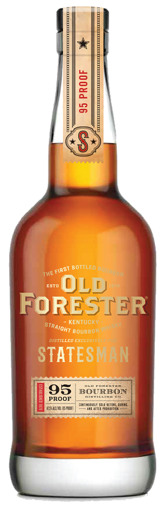 Old Forester Statesman Straight Bourbon Whiskey bottle showcased at Sip N Burn Liquors, premium bourbon for connoisseurs and enthusiasts.