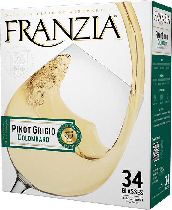 Franzia Pinot Grigio Colombard White Wine 500ml Box from California - Sip N Burn Liquors