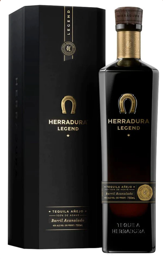 Herradura Legend Anejo Tequila bottle displayed at Sip N Burn Liquors, premium aged tequila with rich flavors and a smooth finish.