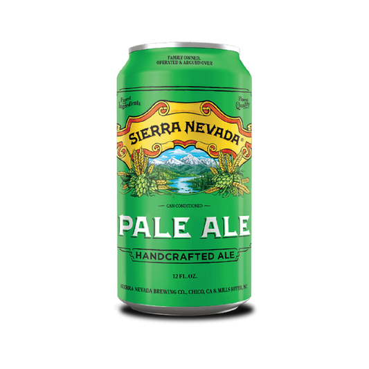 Sierra Nevada can from Sip N Burn Liquors, premium craft beer with rich flavors and hoppy aroma.