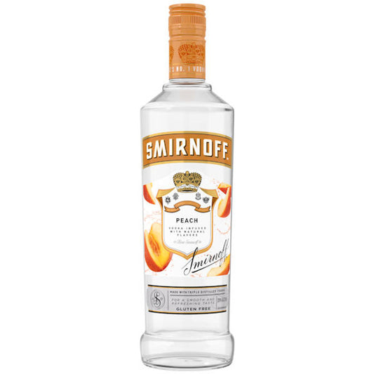 Smirnoff Peach Vodka 75 Cl available at Sip N Burn Liquors, perfect for mixing cocktails or enjoying on its own.