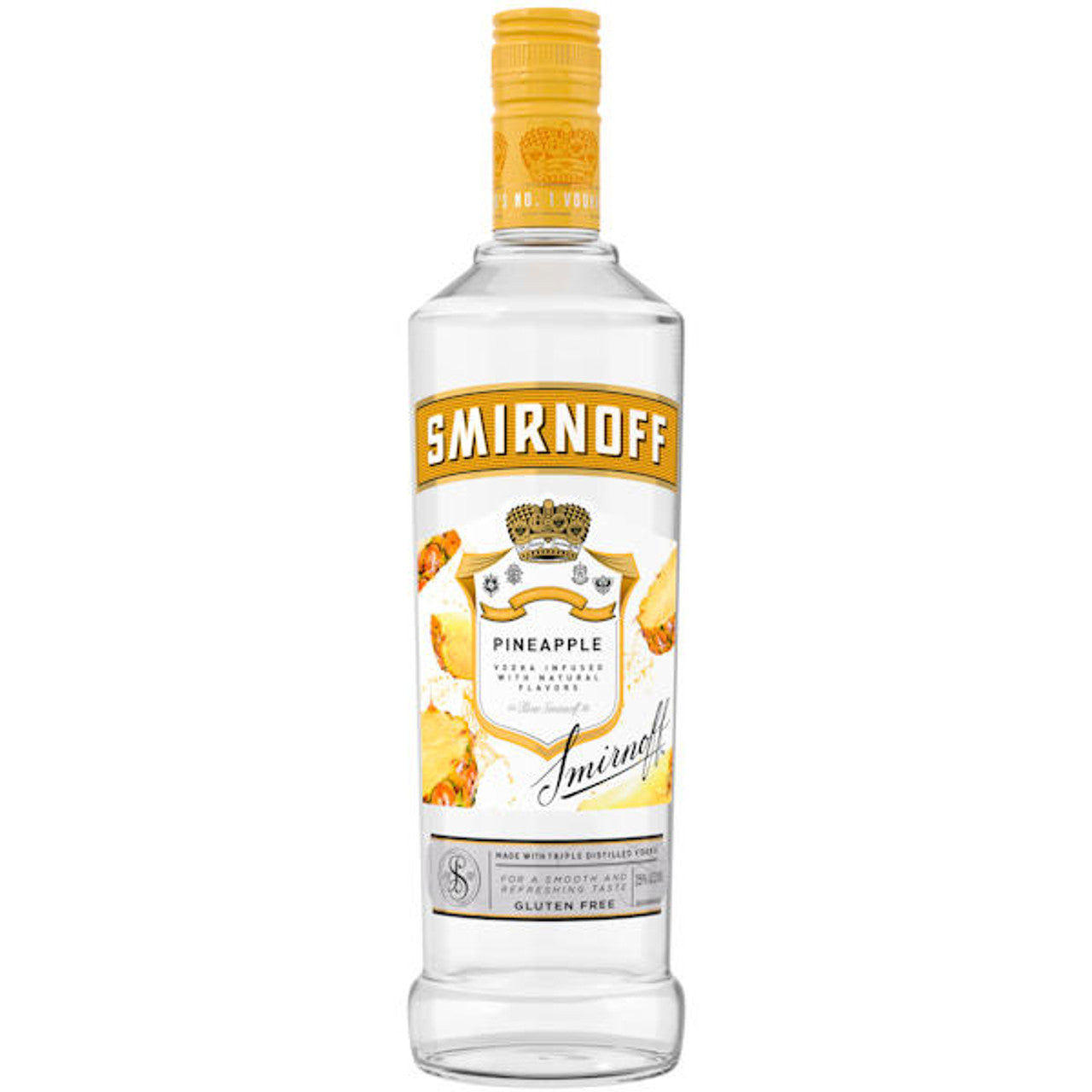 Smirnoff Pineapple Vodka 75cl bottle available at Sip N Burn Liquors, perfect for tropical cocktails and refreshing mixed drinks.