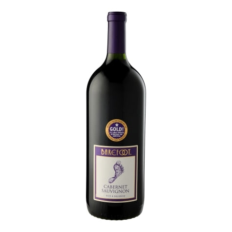 Barefoot Cabernet Sauvignon wine bottle from Sip N Burn Liquors, showcasing its rich red color and elegant label design, perfect for wine enthusiasts and gatherings.