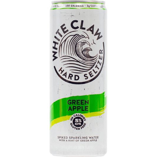 White Claw Hard Seltzer Green Apple available at Sip N Burn Liquors, refreshing alcoholic beverage with a crisp apple flavor.