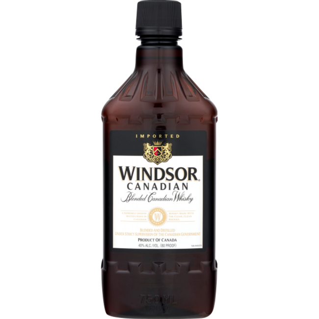 Windsor Canadian 750ml whisky bottle available at Sip N Burn Liquors, premium Canadian whiskey for a smooth drinking experience.