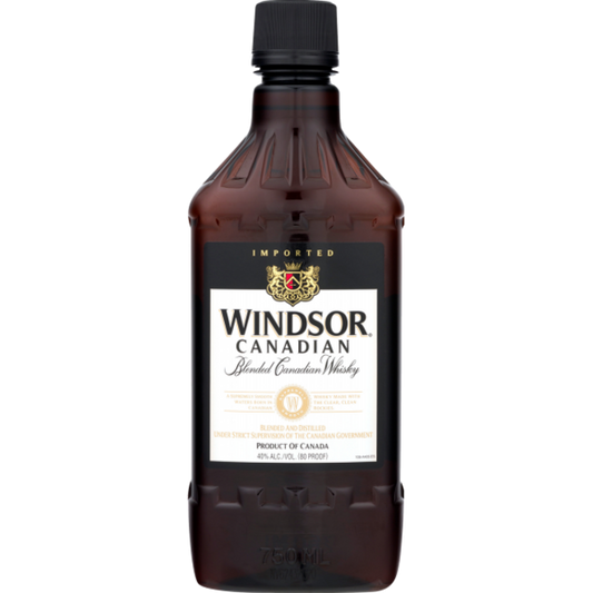 Windsor Canadian 750ml whisky bottle available at Sip N Burn Liquors, premium Canadian whiskey for a smooth drinking experience.