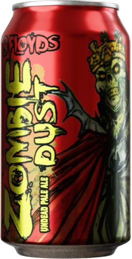 Zombie Dust beer from Sip N Burn Liquors, showcasing its bold flavors and unique label design, perfect for craft beer enthusiasts.